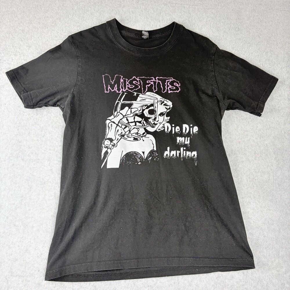 Misfits Die Die My Darling Black T-Shirt Medium Y2K Heavyweight Gildan Band 2015